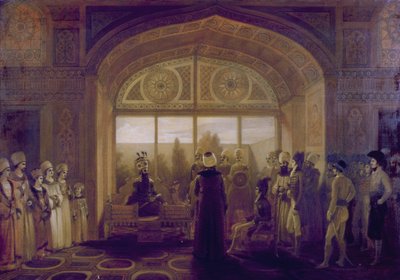 Shah Fath Ali, Shah of Persia (1797-1835) Receiving Sir Harford Jones in Audience by Robert Smirke